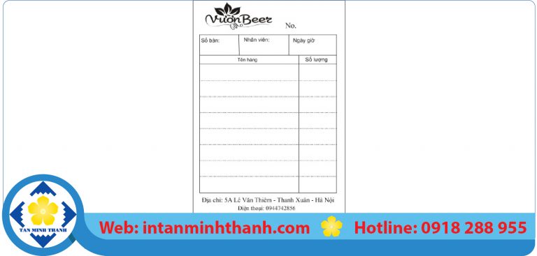 In phiếu order tphcm