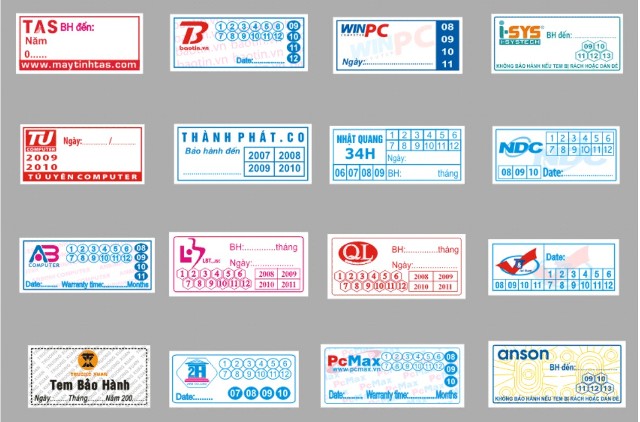In decal tem bảo hành đẹp